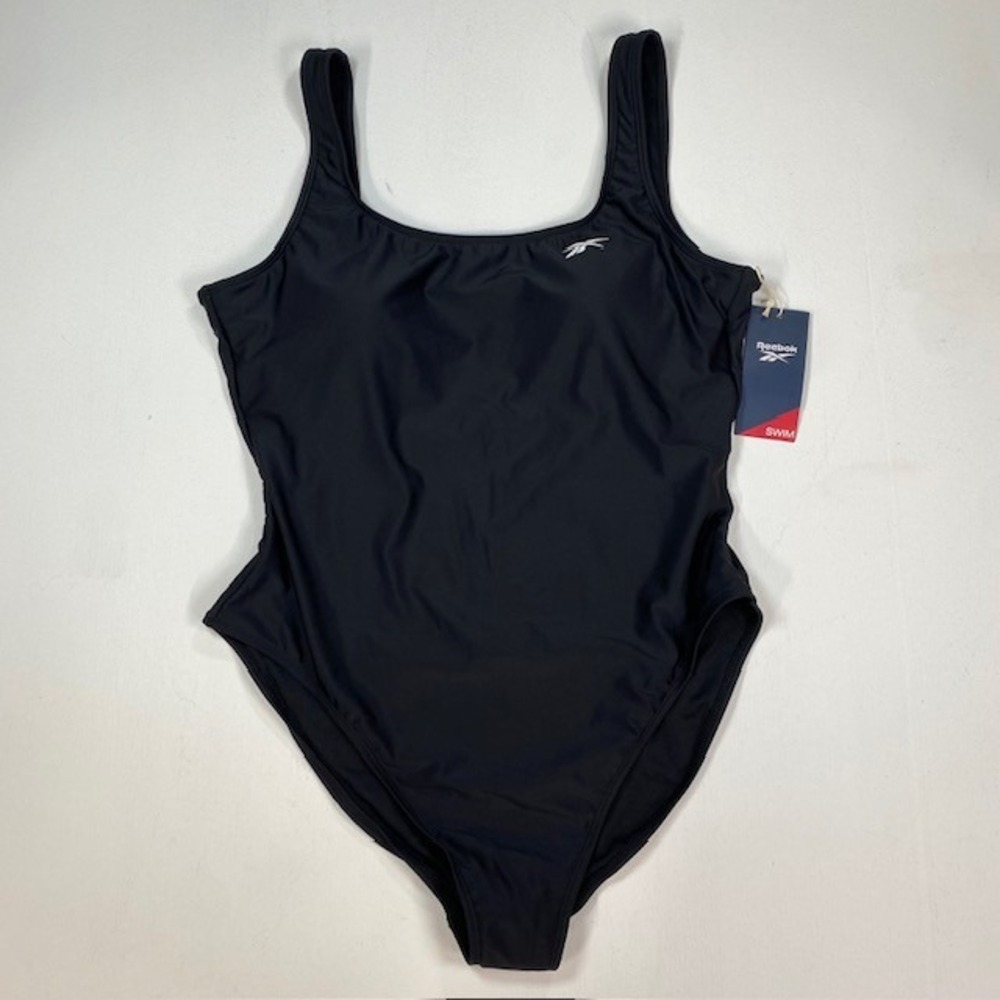 Reebok Womens One Piece Swimsuit Black Low Scoop Back N423068 XXL NWT